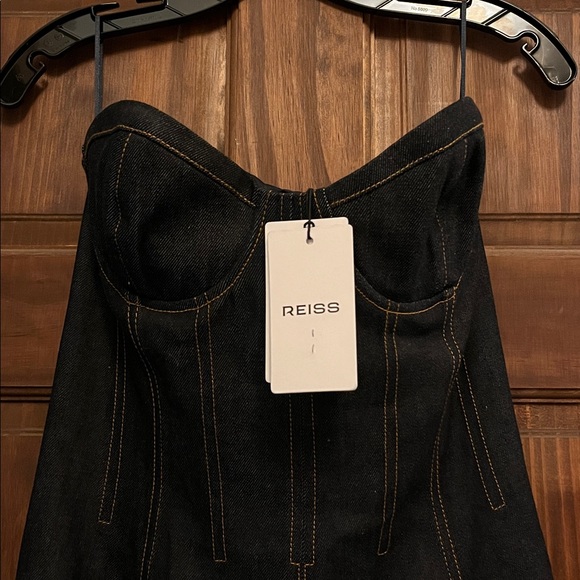 Reiss NWT Rosa Denim Midi Dress Indigo Blue - Picture 6 of 7